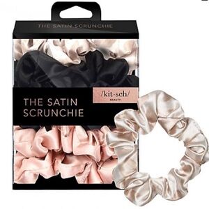 Kitsch The Satin Scrunchie 5 Pieces Hair Soft Assorted Colors Day Night NEW